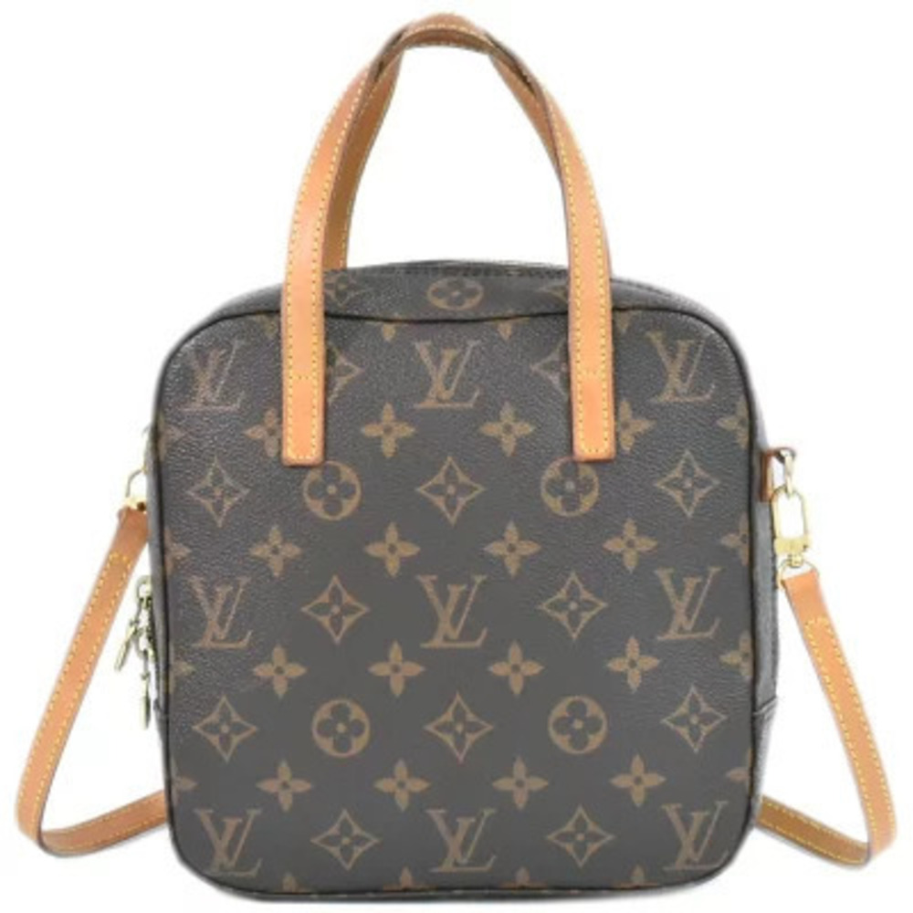 Louis Vuitton LV Spontini Monogram 2Way Shoulder Bag Canvas Leather Brown